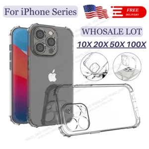 Lot coque fine transparente antichoc pour iPhone 14 15 13 12 11 Pro Max XS XR 6 8 Plus - Photo 1 sur 11