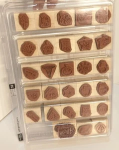 Stampin Up Wood 28 Stamp Set “YEAR-ROUND FUN II” Seasons, Holidays - (F113)  - Picture 1 of 10