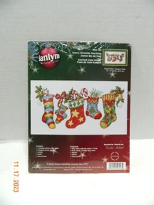 Janlynn #56-143 Cherry Christmas Stockings Cross Stitch Kit - Picture 1 of 5
