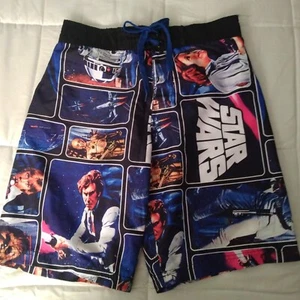 Star Wars Swim Trunks Board Shorts - Size Small (Boys/Men) - Retro Comic Strip P - Picture 1 of 2