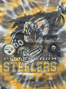 Pittsburgh Steelers Tie-Dye Robot T-Shirt - Men's XL - Black Yellow NFL Football - Picture 1 of 4