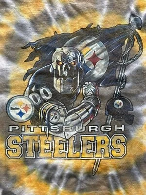 Camiseta Robot Tie-Dye Pittsburgh Steelers - Para Hombre XL - Negro Amarillo NFL Fútbol Foto 1 de 4