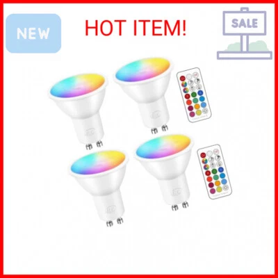 ILC GU10 LED Light Bulb, 40 Watt Equivalent Color Changing 12 Colors 5W Dimmable - Image 1 of 2