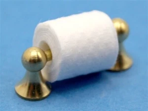 Casa de muñecas miniatura escala 1/12 soporte de rollo de inodoro latón o cromo BA104/S - Imagen 1 de 4