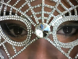 Rubies SPIDER WEB Jeweled Rhinestone eye mask Masquerade Ball Costume cosplay - Picture 1 of 14
