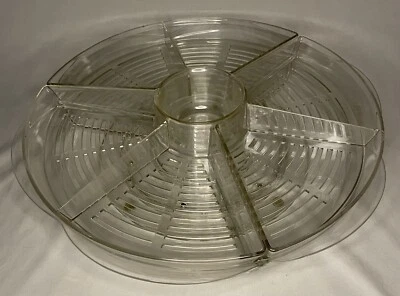 Prodyne AB-5 Crystal Clear Acrylic Appetizers On Ice Revolving Tray 17” D x 4” H - Image 1 of 4