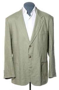 Classic-Fit GAP Three-Button Sage Green Linen Sport Coat Blazer Jacket Size XL - Picture 1 of 8