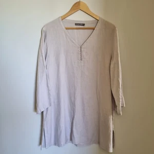 Ridley Linen Blouse. Size Large L Grey - Picture 1 of 13