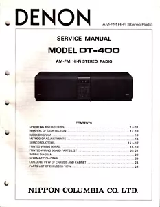 Manuale di servizio originale Denon DT-400 - Foto 1 di 1