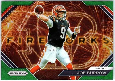 2023 Panini Prizm #F-8 Joe Burrow Fireworks Prizms Green - Image 1 of 2