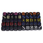 Set of 50 Dot Dice Six Sides 14mm Black Dice Kids Learning Resource Supplies