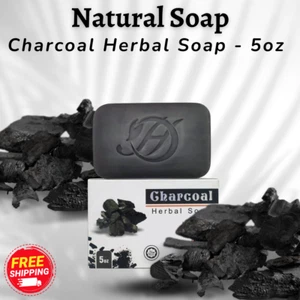 Charcoal Herbal Soap - 5oz | Detoxifying and Purifying Bar Soap - Pack of 1 - Picture 1 of 7