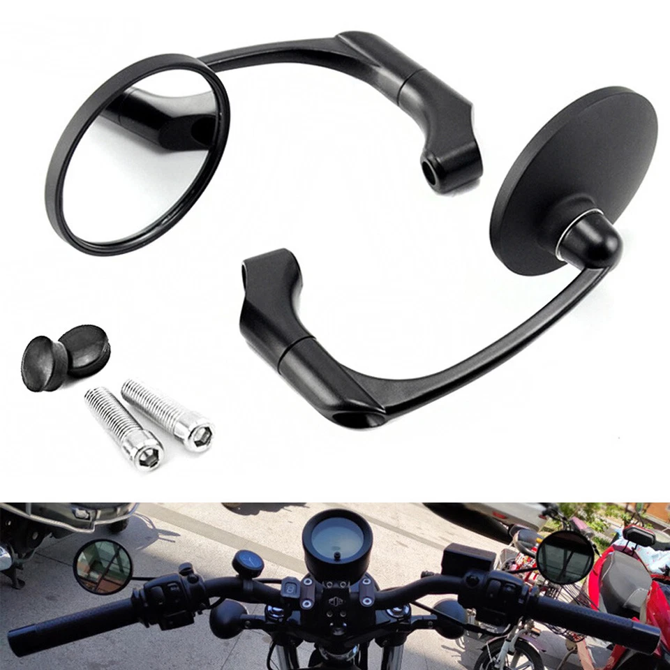 For HONDA REBEL CMX 250 300 500 1100 VT 750 1300 Rear View Mirror Retro Round - Image 1 of 4