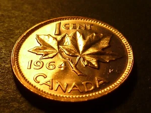 Misaligned reverse die - Canada 1964 BU 1-cent, from mint bag - Picture 1 of 5