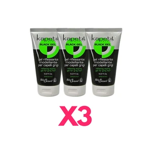 X3 KAPETIL BLACK GEL GELATINA NERA CAPELLI GRIGI 150 ML 3PZ - Foto 1 di 1