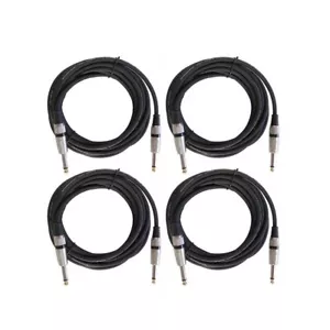 Cable de altavoz para DJ micrófono de instrumento de 15 pies 4 piezas de 6,35 mm a 1/4" mono conector macho - Imagen 1 de 15