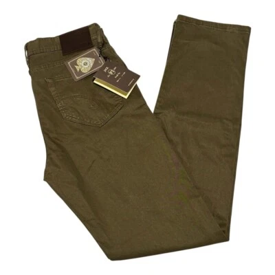 全新带标签 Jack of Spades 牛仔裤 31x34 棕褐色直筒 5 口袋休闲裤男式 — 第 1/4 张图片