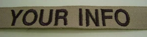 CUSTOM DESERT EMBROIDERED NAME TAPE VARIOUS COLOR LETTERS Velcro® Option - Picture 1 of 1