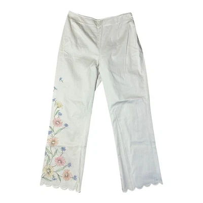 Pantalones de mezclilla Harold’s para mujer blancos florales talla 0 vintage Foto 1 de 4