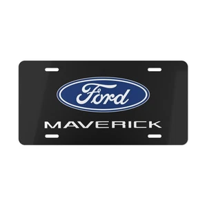 Ford Maverick, matrícula auto etiqueta metal aluminio (fondo negro) - Imagen 1 de 3