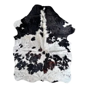 Alfombra grande tricolor de cuero de vaca E190---4,8x5,8 - Imagen 1 de 1