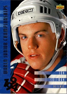 1993 Upper Deck Jon Coleman #563 USA Hockey Card - Image 1 of 2