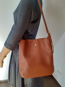 Designer Damen Handtasche by Lamarthe cognacfarben, neu - Bild 1 von 7