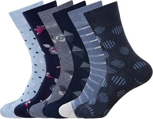 Ladies Cotton Rich Women Extra Wide Fit Diabetic Loose Top Socks 3, 6,9,12 PackS - Picture 1 of 6