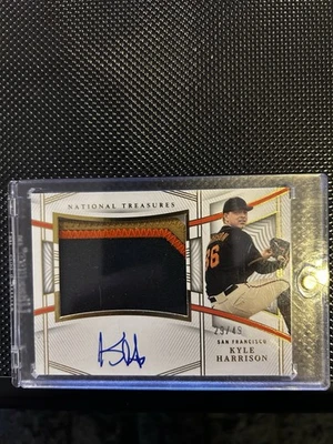 2023 Panini National Treasures KYLE HARRISON 4 COLOR PATCH AUTO /49 - Image 1 of 2