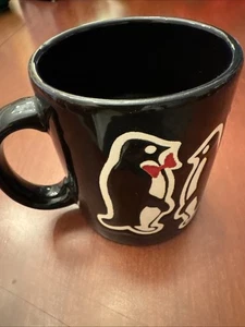 Vintage Waechtersbach W Germany Pinguine rote Fliege Becher Kaffeetasse schwarz-weiß - Bild 1 von 10