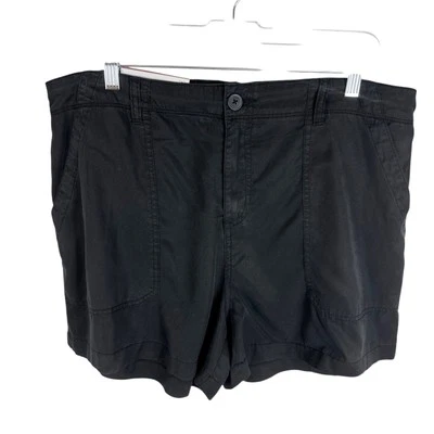 Sanctuary Social Standard Women's XL Fortune Tencel Shorts Washed Black Gray NWT - Image 1 of 4