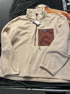 Chaqueta Pullover Patagonia Para Mujer Microdini 1/2 Cremallera Mediana Beige Granate Vellón L - Imagen 1 de 5