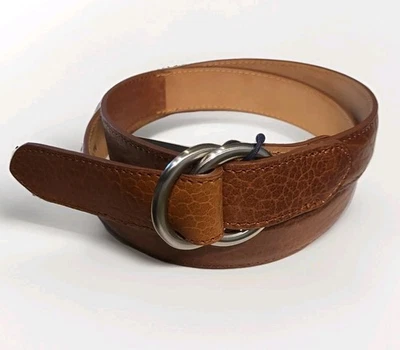 Cinturón Peter Millar 36 Corona Artesanal Guijarro Bisonte Coñac Junta Tórica Hebilla $230 Nuevo con Etiquetas Foto 1 de 4