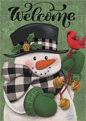 Home Decorative Welcome Winter Garden Flag, Merry Christmas Snowman House Yard B - Image 1 of 4