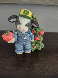 John DEERE ENESCO MARYS MOOS MOO Favorite Overall Cow Figurine Figure Miniature - Picture 1 of 3