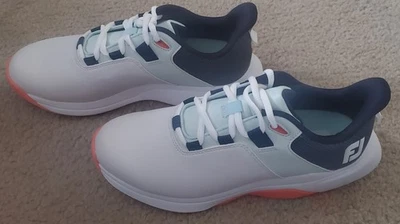 Footjoy ProLite Feminino Tamanho 7M 98219 Branco Azul Coral Frete Rápido  - Imagem 1 de 4