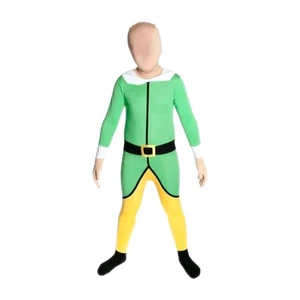 Kids Elf Christmas Morphsuit Xmas Fancy Dress Costume Age 8 -10 Yrs - Picture 1 of 6