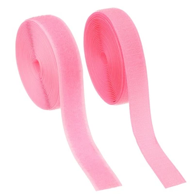 Sew on Hook and Loop Tape, 1 Inch Nylon Fastener Strips 5 Yards (Pink) Foto 1 de 4