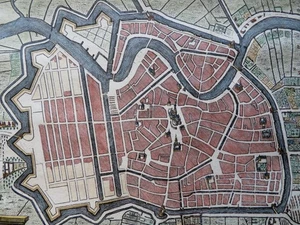 Haarlem Holland Niederlande um 1720 Landkarte Harrewijn detaillierter handfarbiger Stadtplan - Bild 1 von 4