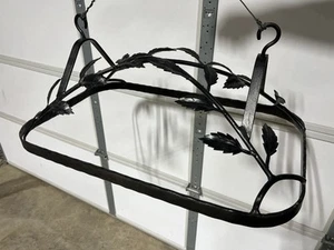 Porta pentole e padelle in ferro battuto foglia di vite da appendere a soffitto metallo vintage - Foto 1 di 8