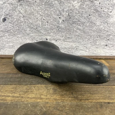 Vintage Avocet Touring I Seat Bicycle Saddle 1980s Road Bike Seat Leather - Image 1 of 4