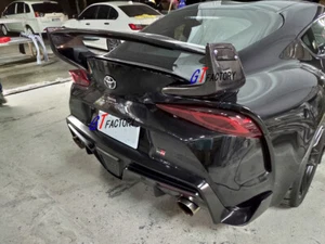 3PCS S STYLE FULL CARBON REAR TRUNK WING SPOILER FOR TOYOTA SUPRA A90 - Picture 1 of 6