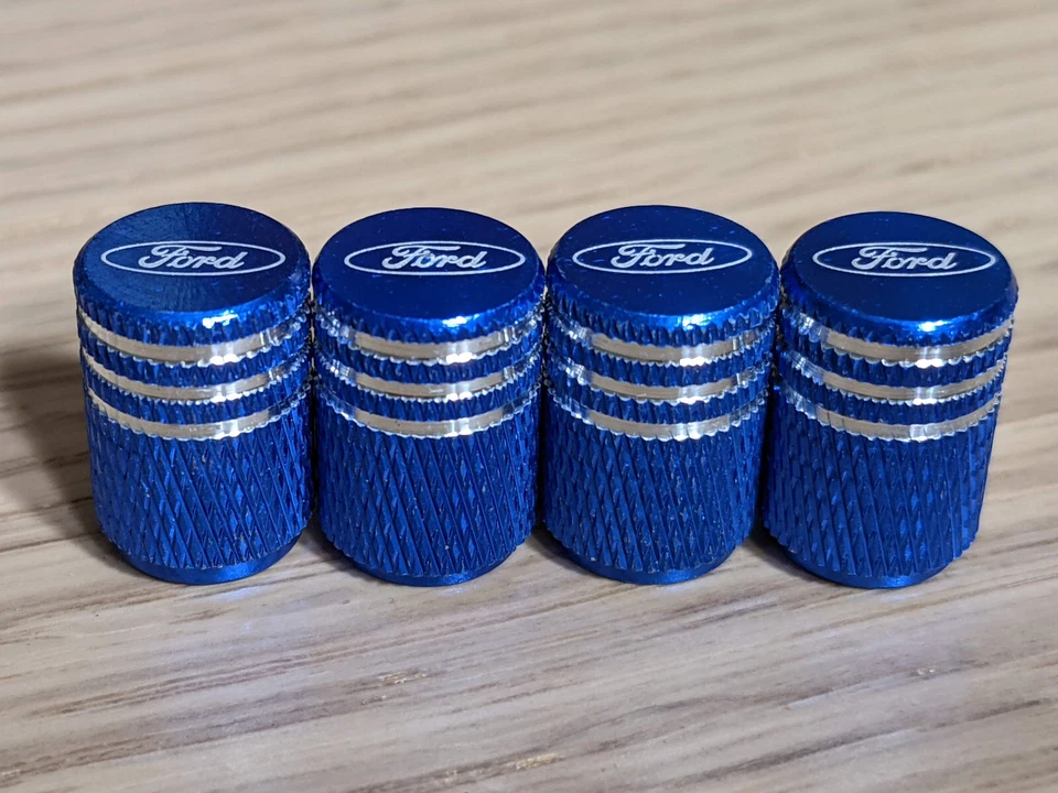 4x Tapas de vástago de válvula de neumático Ford para coche, camioneta montaje universal azul Foto 1 de 1
