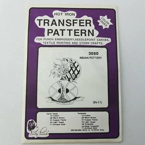 Pretty Punch Hot Iron Color Coded Transfer Pattern #3050 Indian Pottery 8x11 - Picture 1 of 1