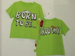 New Boy's Green Sesame Street OSCAR THE GROUCH Embellished Shirt, Sz 2T - Picture 1 of 3
