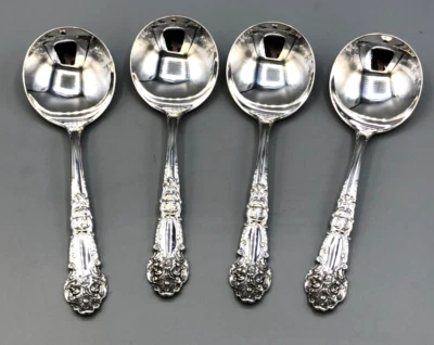 French Renaissance by Reed & Barton Sterling set of 4 Cream Soup Spoon 5 7/8" - Image 1 of 3