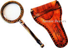 Henry Hughes London Brass Magnifying Glass Collectible Pocket Magnifier Wth Case