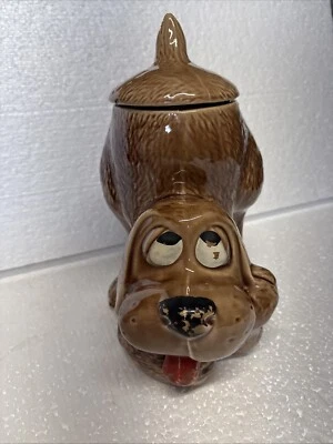 Vintage 1970s McCoy Pottery Thinking Dog Puppy Cookie Jar #0272 Made In USA - Image 1 of 4