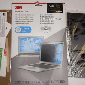 3M Black Privacy Filter 14 16:9 12.2in Hide Laptop Screen PC Open Box Unused 8Z - Photo 1/7