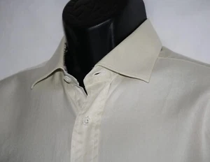 IKE BEHAR 16.5 R tan Long Sleeve shirt w paisley flip cuffs - Picture 1 of 9